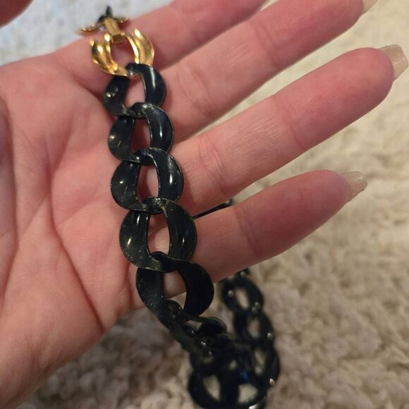 Vintage Napier Navy Blue Metal Chain Link Necklace - Picture 8 of 8